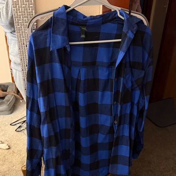 Tops - Blue and black flannel